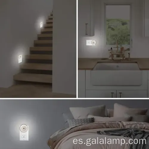 Luz nocturna de inducción blanca inteligente con control táctil